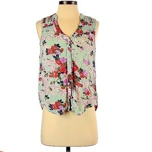 Meadow Rue Floral HighLow Sleeveless Blouse | SIZE 0